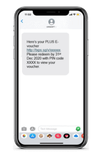 UNIQGIFT Plus voucher - Receive SMS